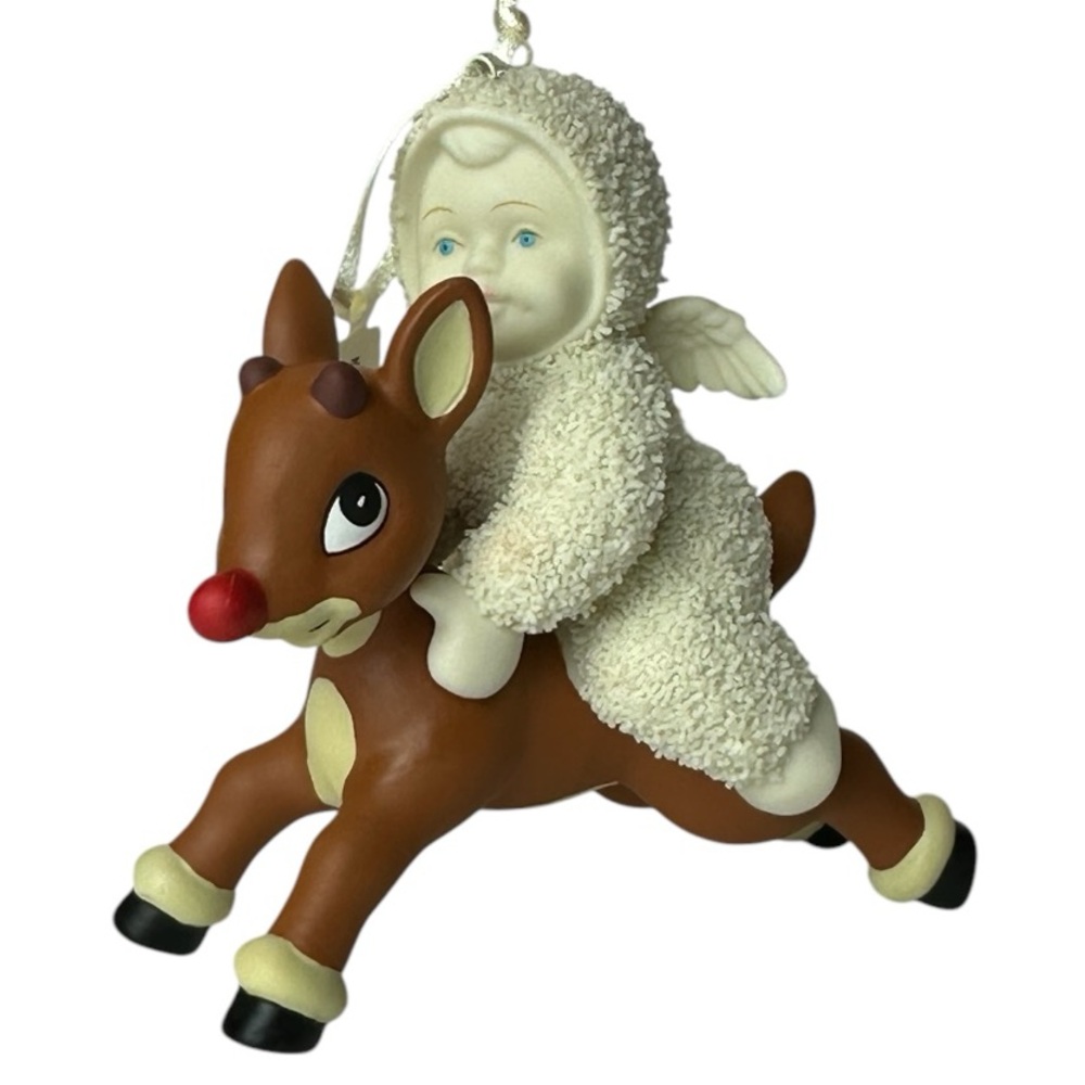 Dept 56 Snowbabies Rudolph “Guiding the sleigh” Ornament - Picture 5 of 9